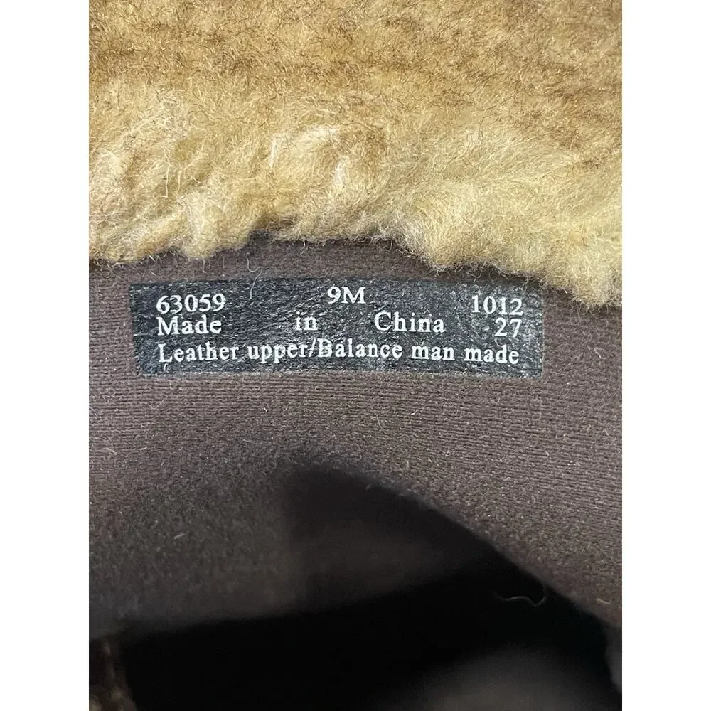 Clarks Andes Fortune Suede Boots Brown Women’s Side Zip Size 9M Faux Fur Lining